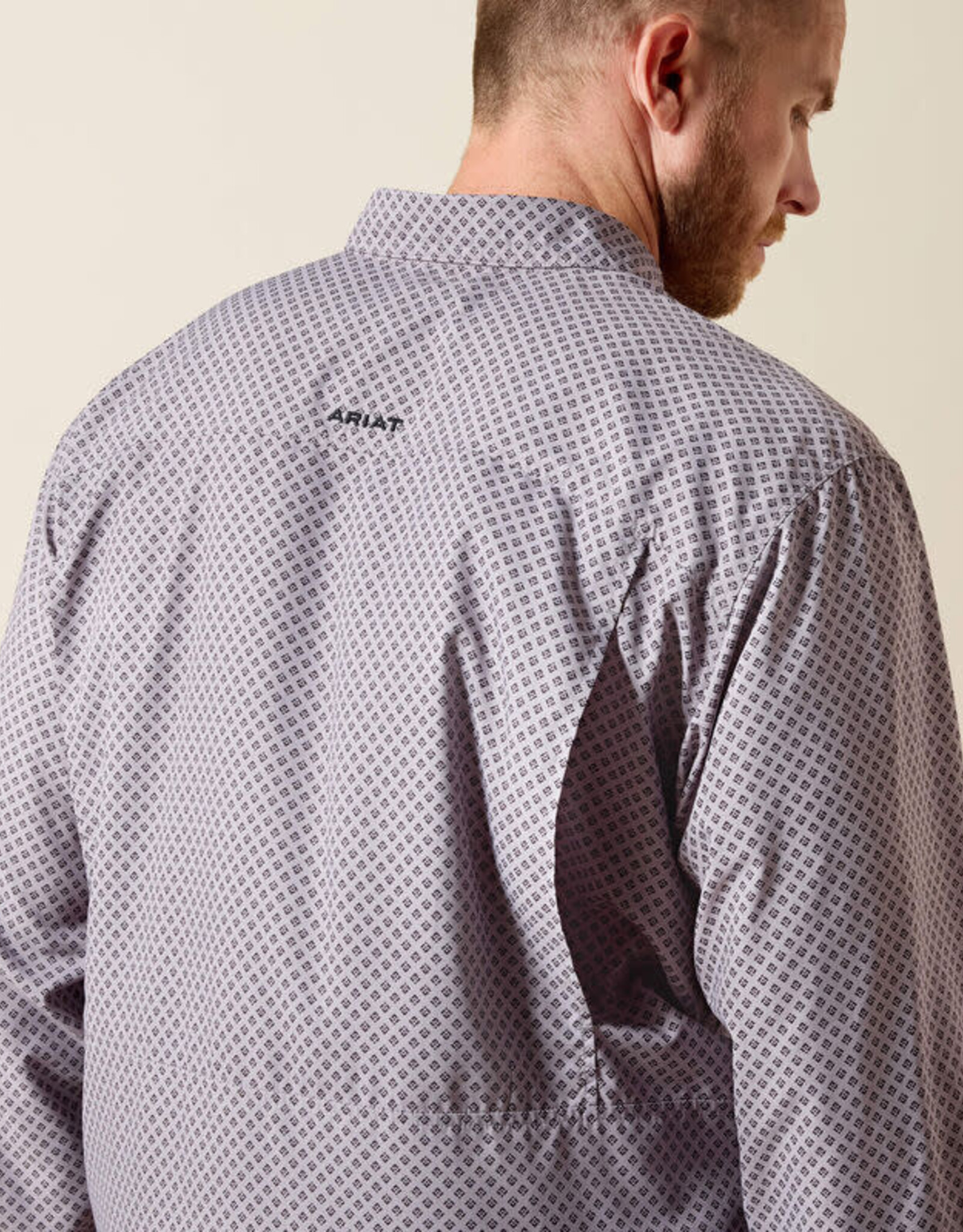 Ariat Mens Ariat Grey Printed VentTEK Outbound Classic Fit Shirt