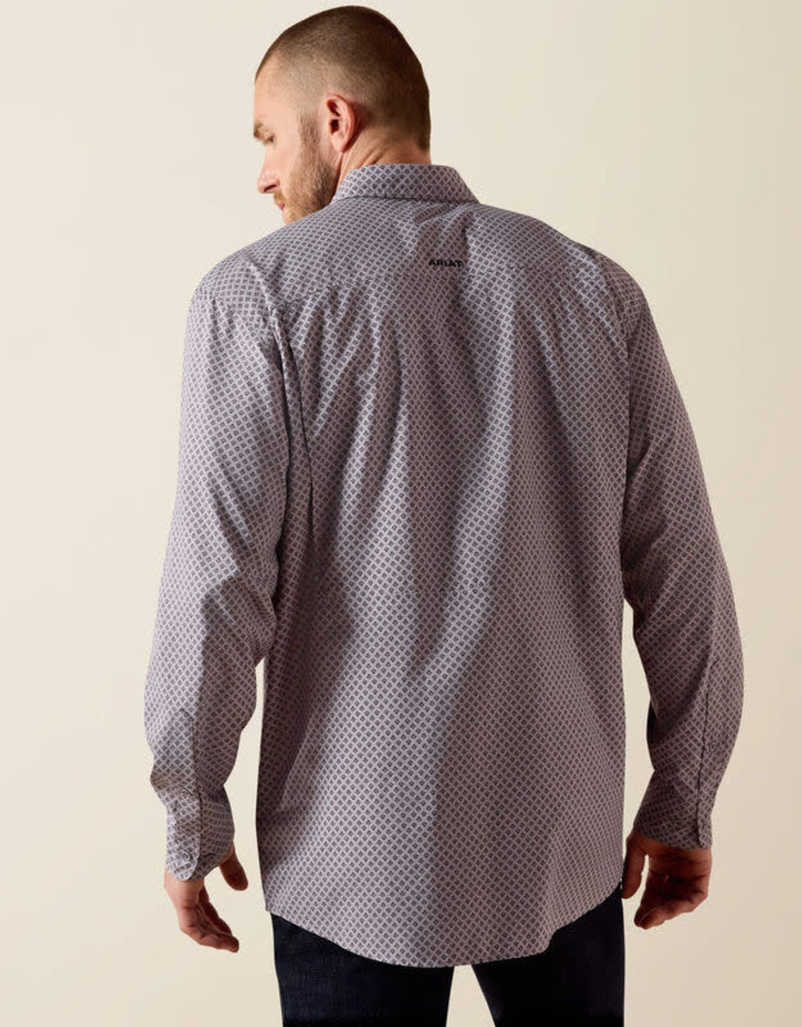 Ariat Mens Ariat Grey Printed VentTEK Outbound Classic Fit Shirt