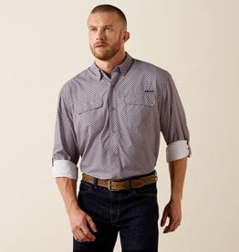 Ariat Mens Ariat Grey Printed VentTEK Outbound Classic Fit Shirt