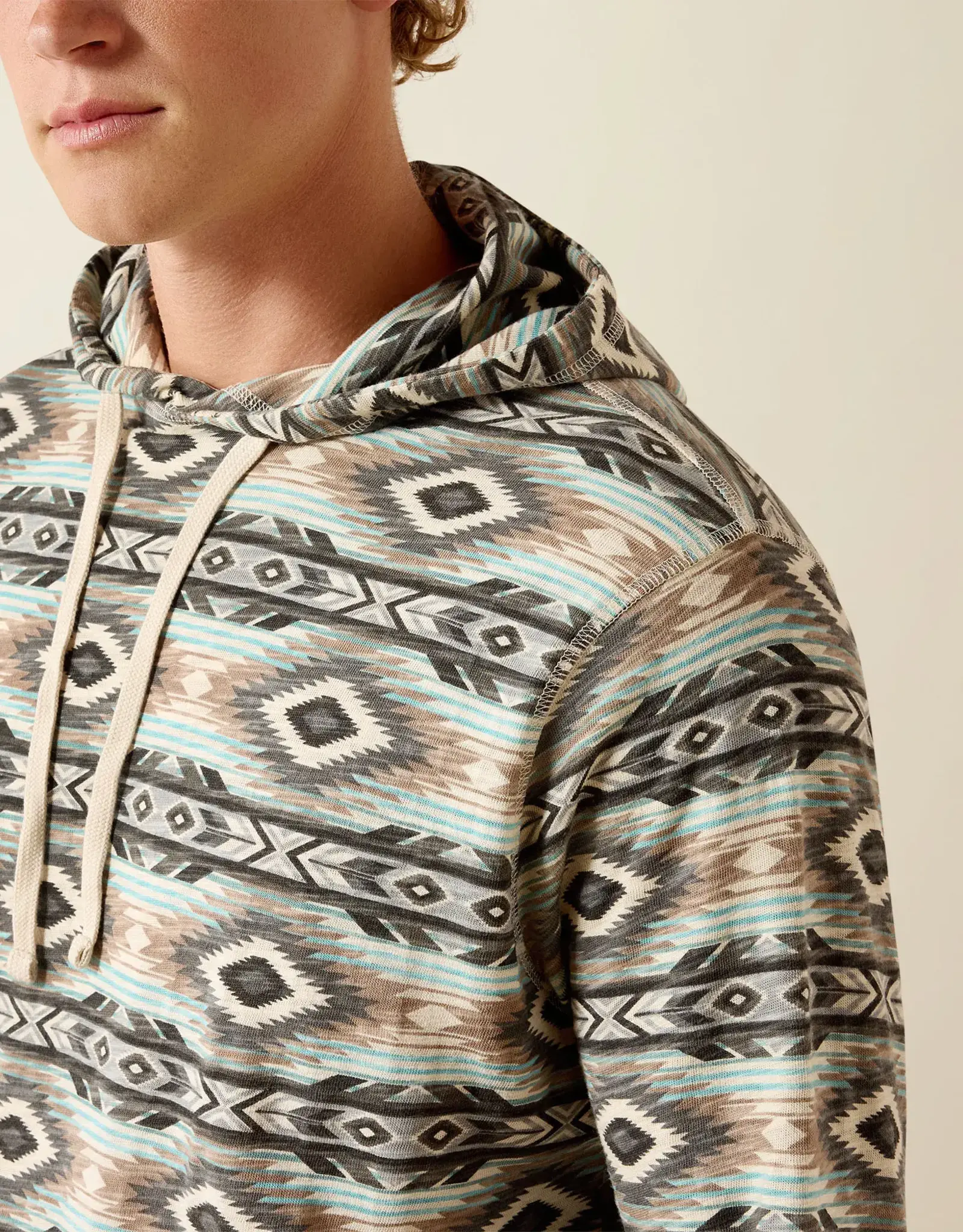 Ariat Mens Ariat Retro Light Weight Aztec Pullover Hoodie