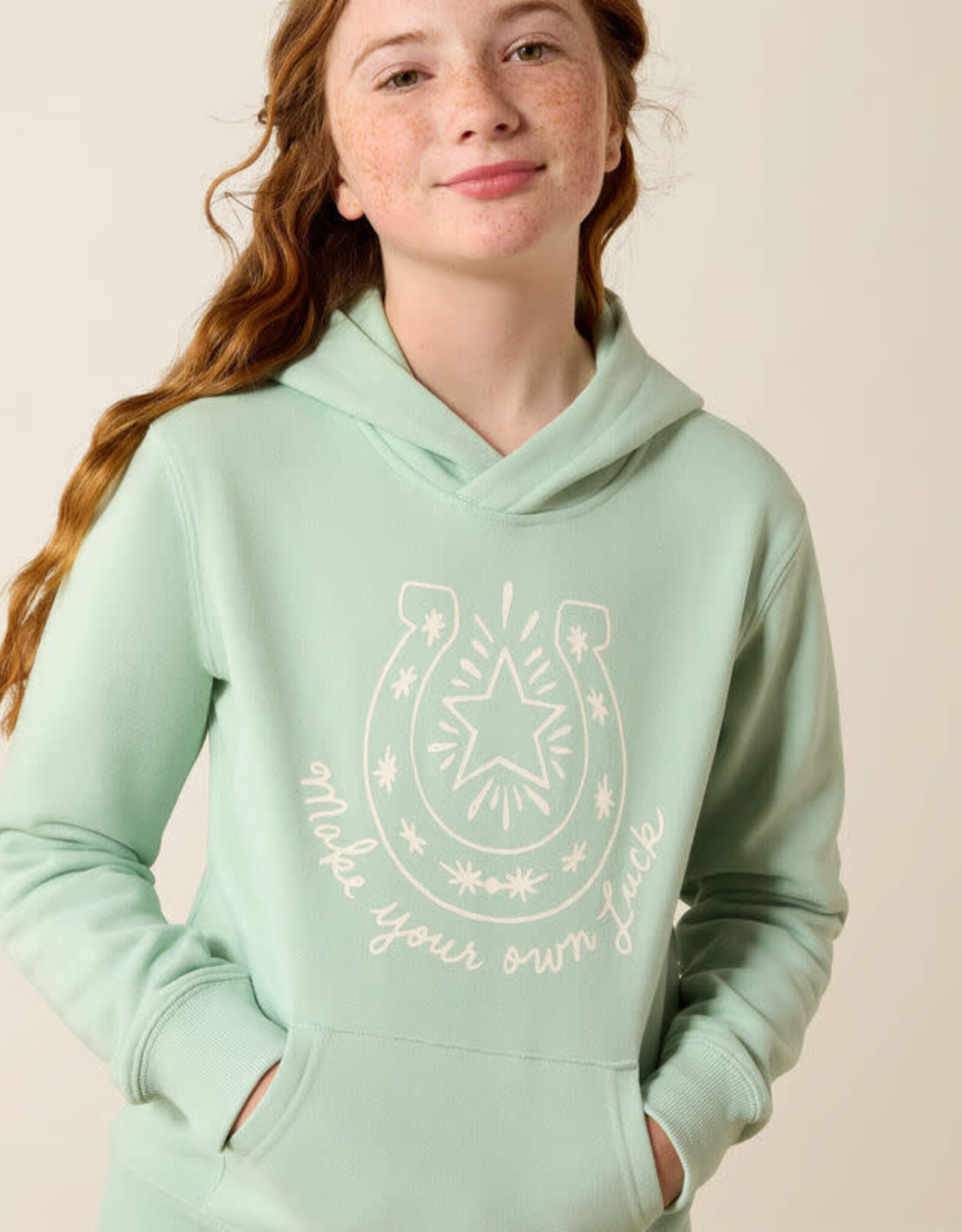 Ariat Girls Ariat Make Your Own Luck Printed Pullover Hooded Sweatshirt