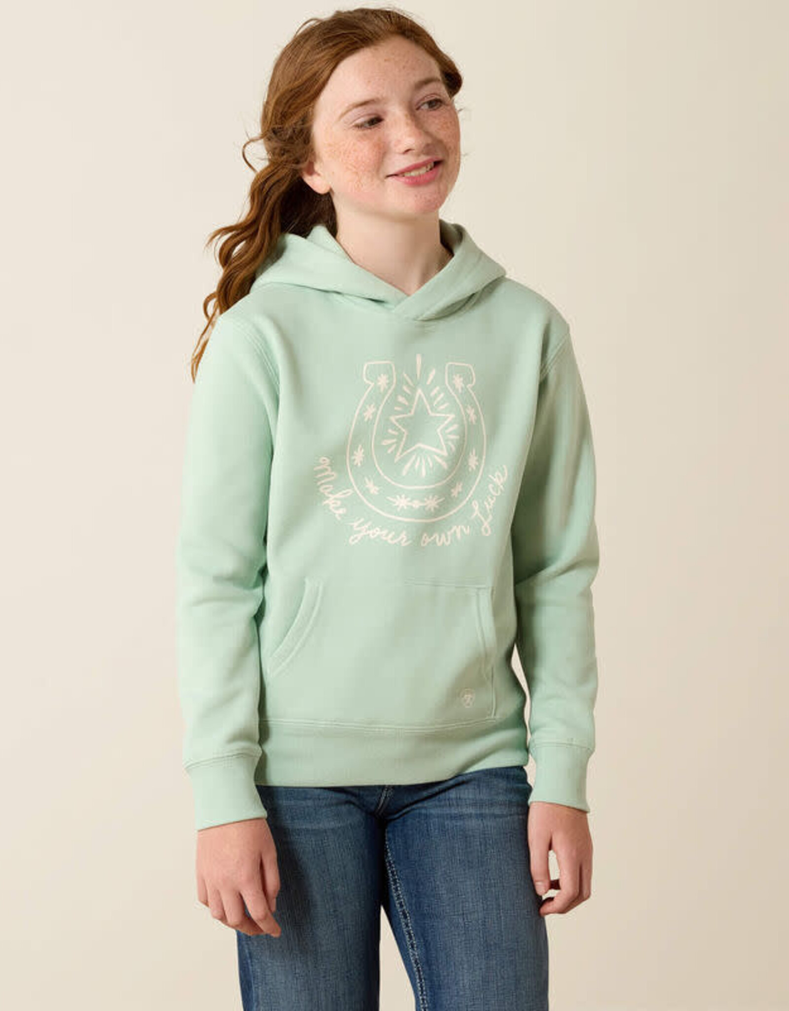 Ariat Girls Ariat Make Your Own Luck Printed Pullover Hooded Sweatshirt