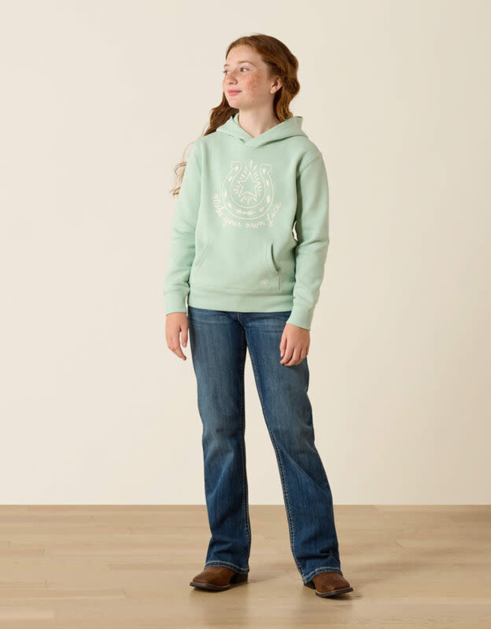 Ariat Girls Ariat Make Your Own Luck Printed Pullover Hooded Sweatshirt