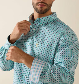 Ariat Mens Ariat Printed Wrinkle Free Classic Fit Long Sleeve Western Button Shirt