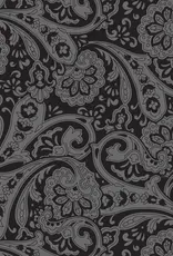 Ariat Mens Ariat Retro Black Paisley Wrinkle Free Fitted Long Sleeve Western Snap Shirt