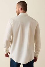 Ariat Mens Ariat Off White Wrinkle Free Pinpoint Oxford Classic Fit Western Snap Shirt