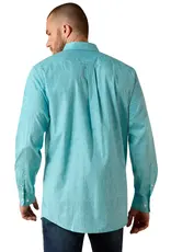 Ariat Mens Ariat Turquoise Paisley Wrinkle Free Fitted Western Button Shirt