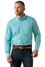 Ariat Mens Ariat Turquoise Paisley Wrinkle Free Fitted Western Button Shirt