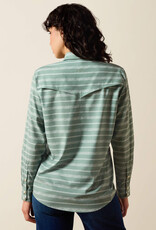Ariat Womens Ariat Green Paisley Stripe Long Sleeve Western VentTEK Snap Shirt