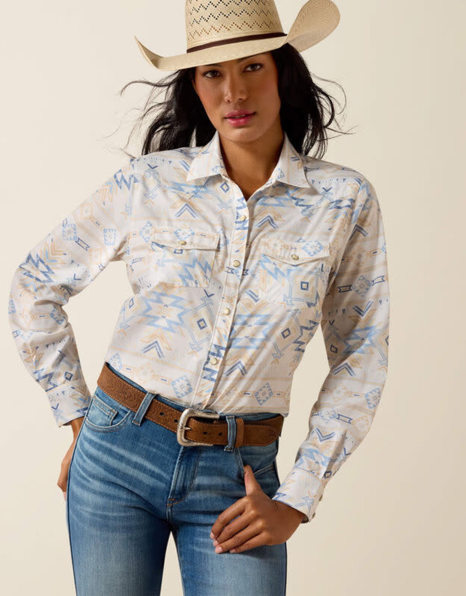 Ariat Womens Ariat Southwest Print Long Sleeve Western VentTEK Snap Shirt