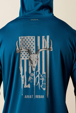 Ariat Mens Ariat Rebar Sunblocker Outdoor Hooded Classic Fit Long Sleeve T-Shirt