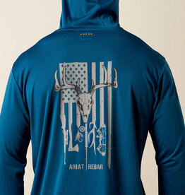 Ariat Mens Ariat Rebar Sunblocker Outdoor Hooded Classic Fit Long Sleeve T-Shirt