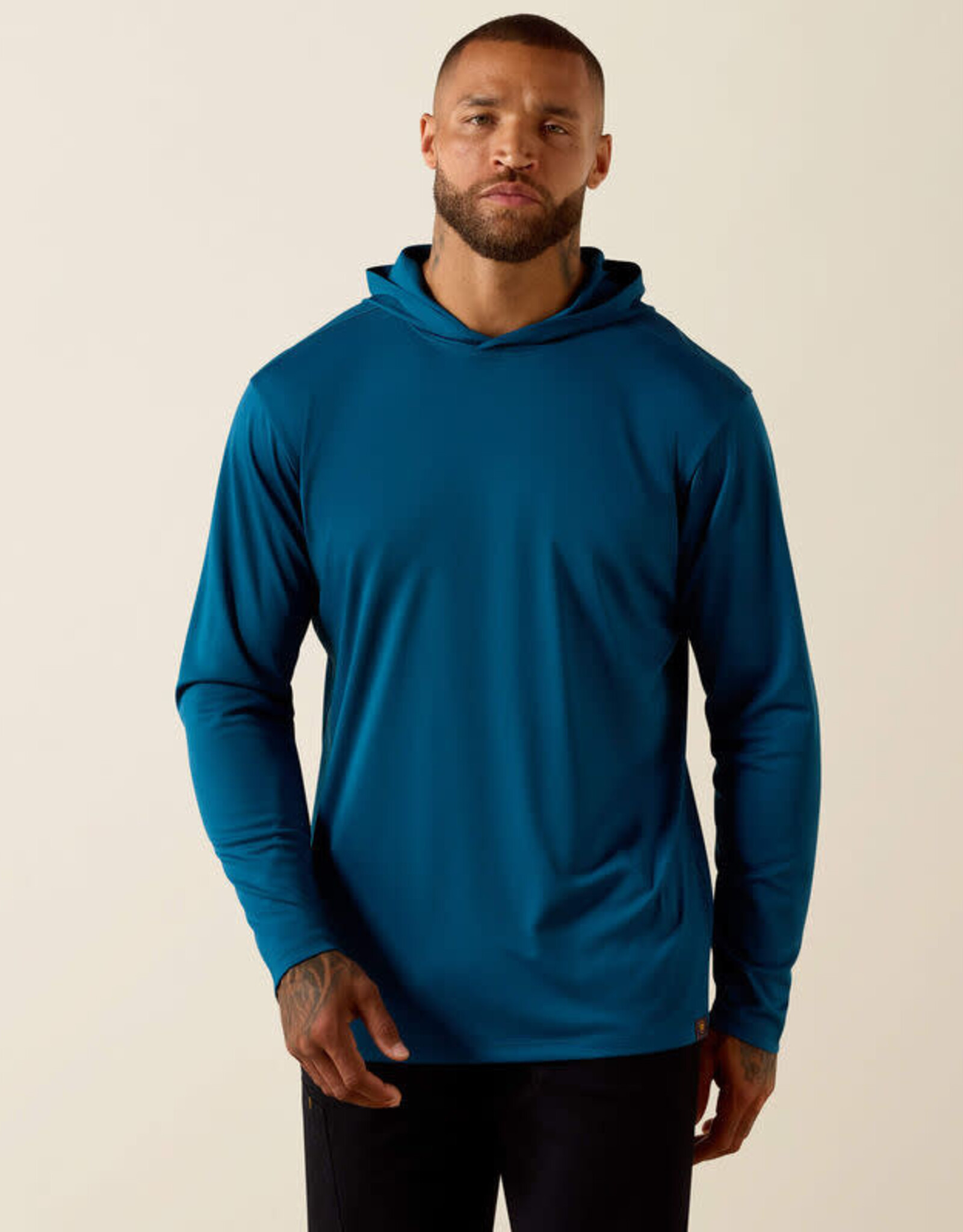 Ariat Mens Ariat Rebar Sunblocker Outdoor Hooded Classic Fit Long Sleeve T-Shirt