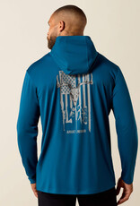 Ariat Mens Ariat Rebar Sunblocker Outdoor Hooded Classic Fit Long Sleeve T-Shirt