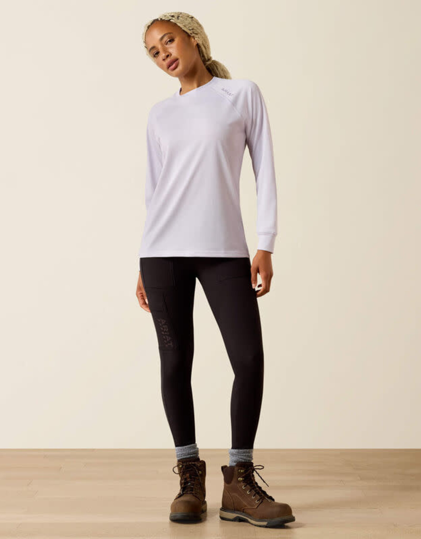 Ariat Womens Ariat Lilac Rebar Heat Fighter Essential Long Sleeve T Shirt