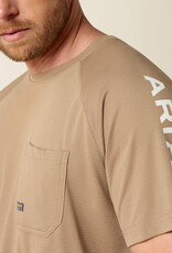 Ariat Mens Ariat Rebar Heat Fighter Tan Short Sleeve T-Shirt