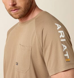 Ariat Mens Ariat Rebar Heat Fighter Tan Short Sleeve T-Shirt