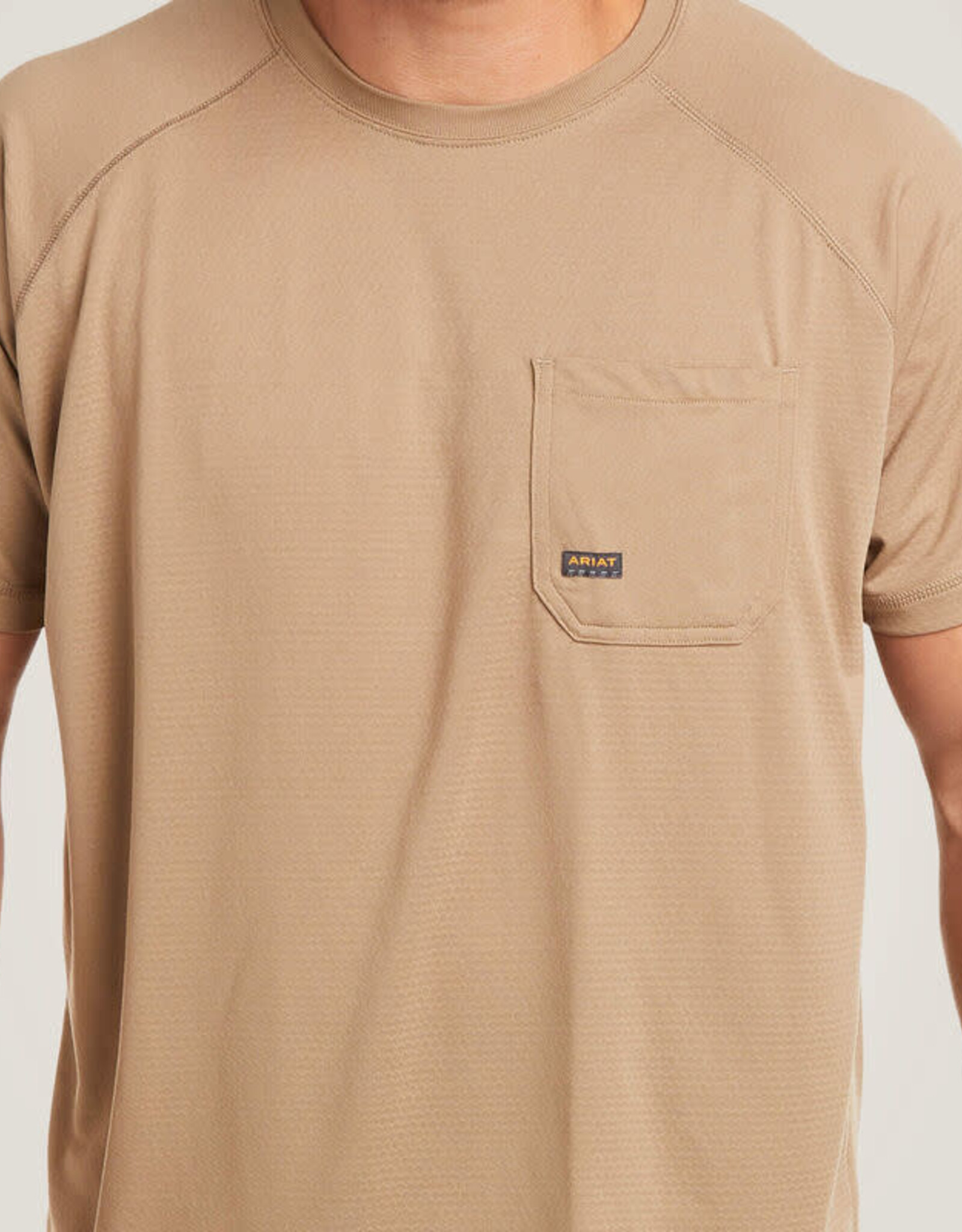 Ariat Mens Ariat Rebar Heat Fighter Tan Short Sleeve T-Shirt