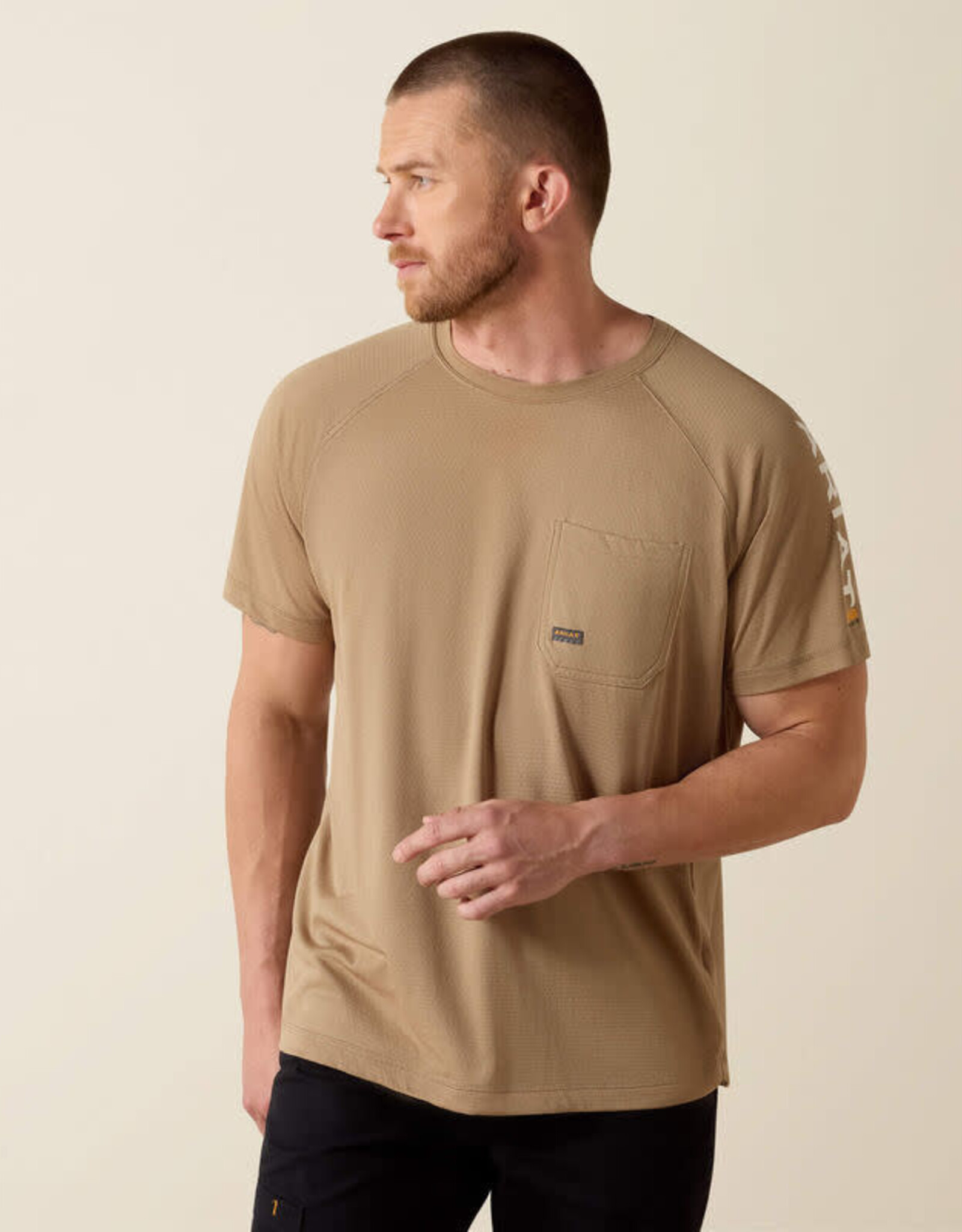Ariat Mens Ariat Rebar Heat Fighter Tan Short Sleeve T-Shirt