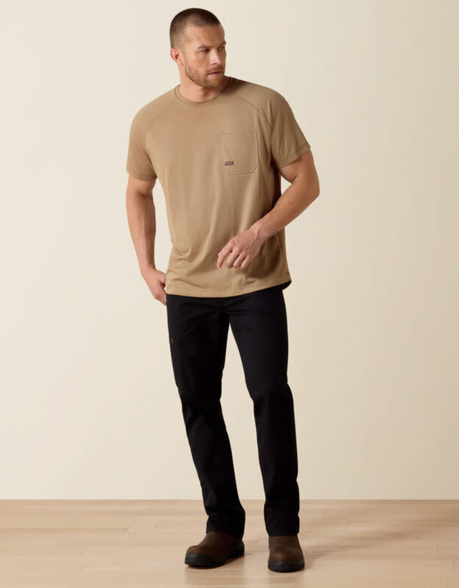 Ariat Mens Ariat Rebar Heat Fighter Tan Short Sleeve T-Shirt