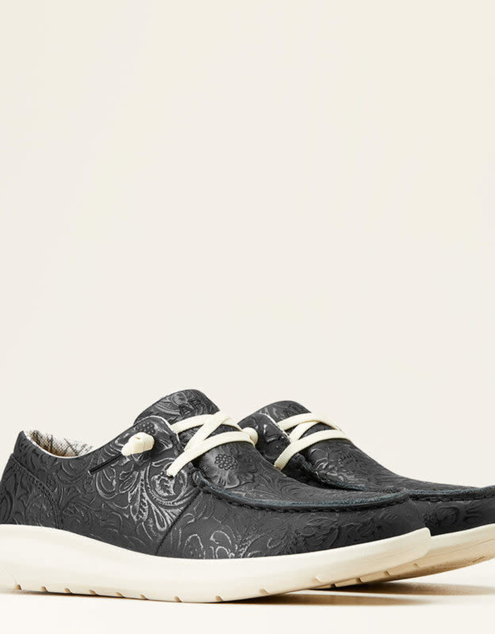 Ariat Womens Ariat Black Floral Embossed Western Hilo Shoe