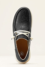 Ariat Womens Ariat Black Floral Embossed Western Hilo Shoe