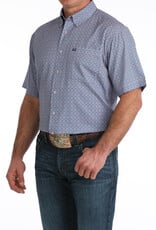 Cinch Mens Cinch Lilac Print Short Sleeve Arena Flex Western Button Shirt
