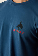 Ariat Mens Ariat Key Largo Blue Flag Bronco Classic Fit Short Sleeve T-Shirt