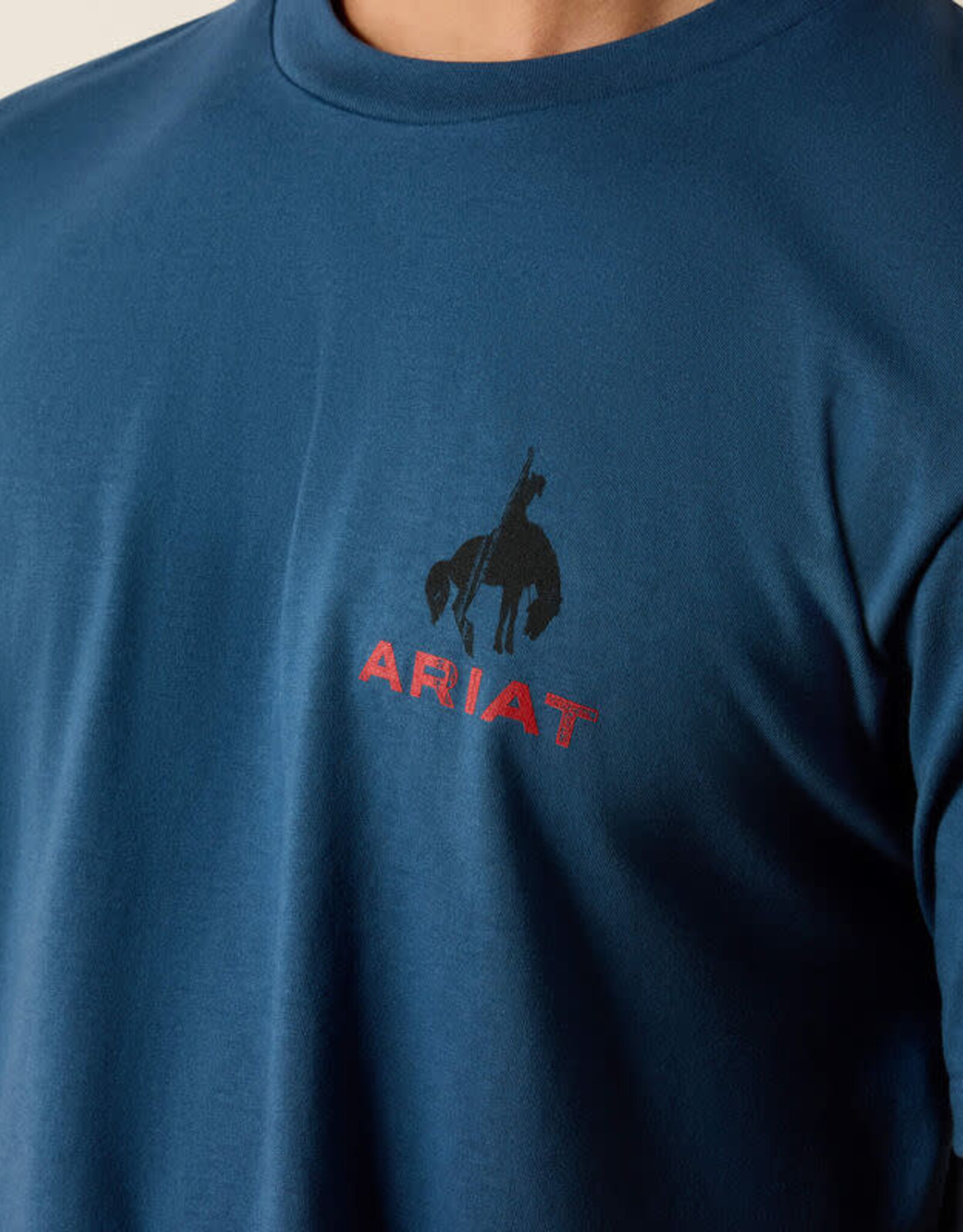 Ariat Mens Ariat Key Largo Blue Flag Bronco Classic Fit Short Sleeve T-Shirt