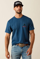 Ariat Mens Ariat Key Largo Blue Flag Bronco Classic Fit Short Sleeve T-Shirt