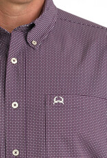 Cinch Mens Cinch Purple Print Short Sleeve Arena Flex Western Button Shirt