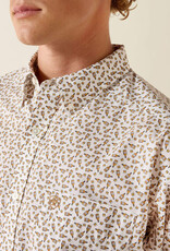 Ariat Mens Ariat White Whiskey Bottle Classic Fit Long Sleeve Button Shirt