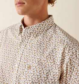 Ariat Mens Ariat White Whiskey Bottle Classic Fit Long Sleeve Button Shirt