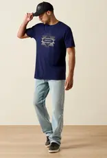 Ariat Mens Ariat Navy Logo Classic Fit Short Sleeve T-Shirt
