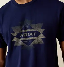Ariat Mens Ariat Navy Logo Classic Fit Short Sleeve T-Shirt