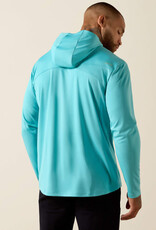 Ariat Mens Ariat Turquoise Blue Rebar Sun Blocker Hooded Long Sleeve T-Shirt