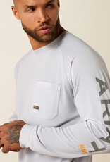 Ariat Mens Ariat Grey Rebar Heat Fighter Long Sleeve T-Shirt