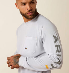 Ariat Mens Ariat Grey Rebar Heat Fighter Long Sleeve T-Shirt