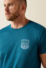 Ariat Mens Ariat Stripe Patriotic Badge Short Sleeve T-Shirt