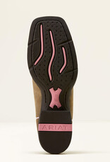 Ariat Ariat Womens Round Up Ruidoso Bomber Brown Dusty Rose Wide Square Toe Western Boot