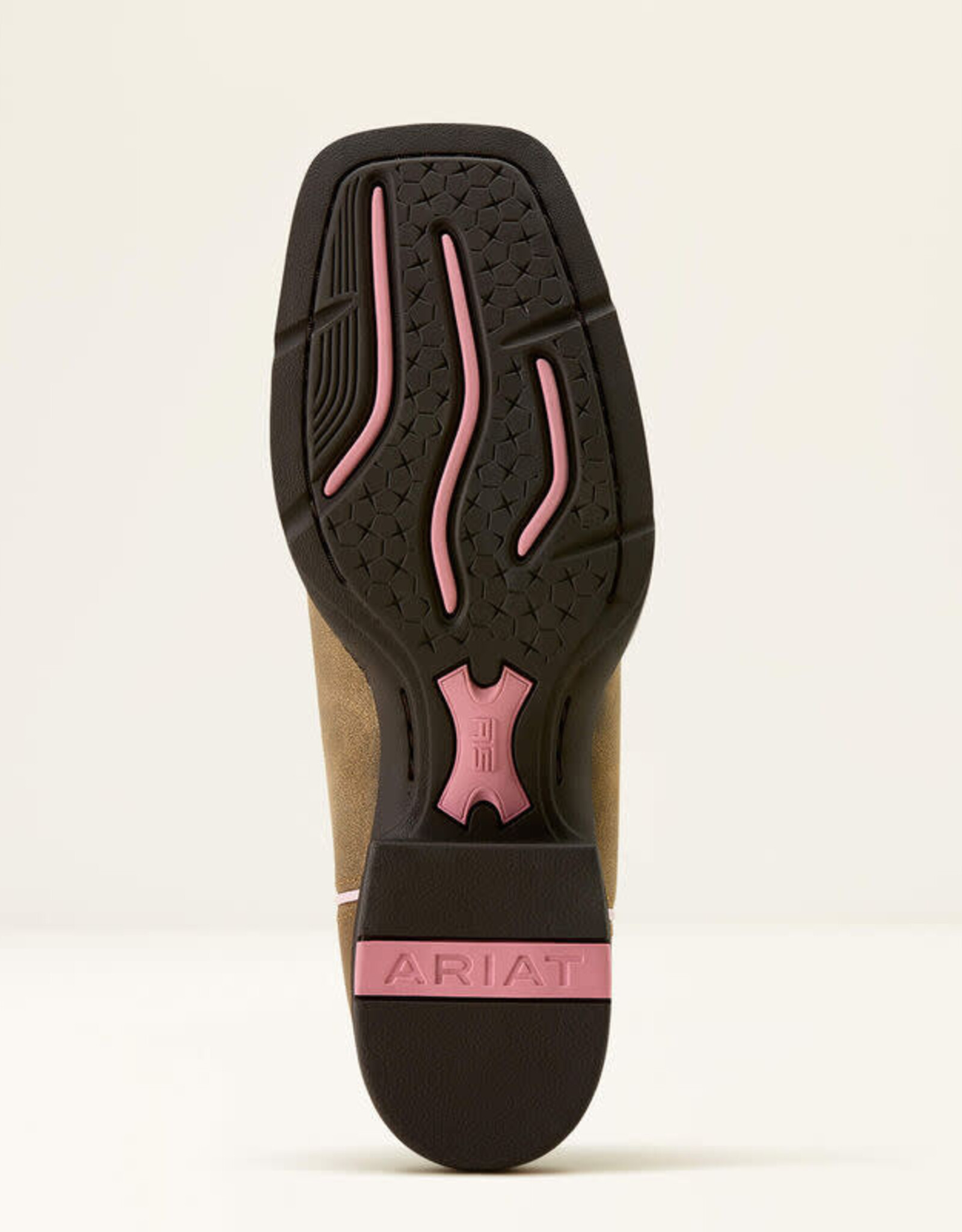 Ariat Ariat Womens Round Up Ruidoso Bomber Brown Dusty Rose Wide Square Toe Western Boot