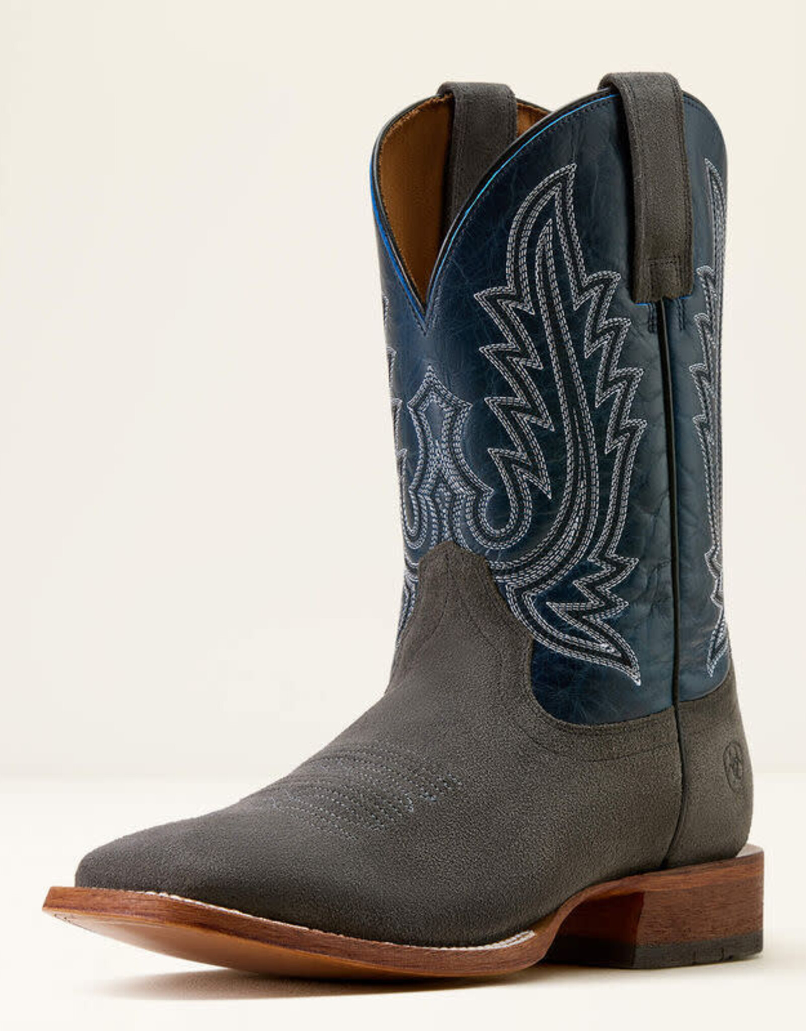 Ariat Mens Ariat Iron Grey Roughout County Roads Wide Square Toe Cowboy Boot