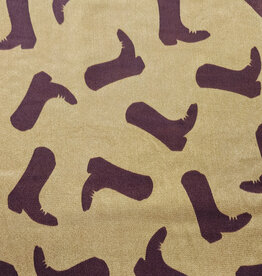 Wild Rag 100% Silk Tan and Brown Cowboy Boot Print 33x33