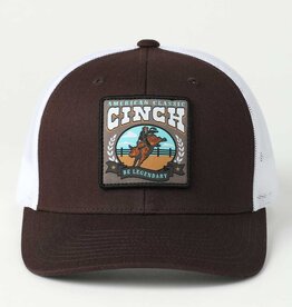 Cinch Mens Cinch Be Legendary Patch Brown N White Mesh Snapback Trucker Ball Cap