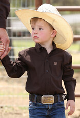 Cinch Boys Toddler Cinch Solid Chocolate Brown Long Sleeve Western Button Shirt