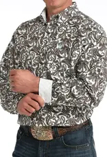 Cinch Mens Classic Cinch White Paisley Long Sleeve Western Button Shirt