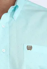 Cinch Mens Classic Cinch Light Blue Print Long Sleeve Western Button Shirt