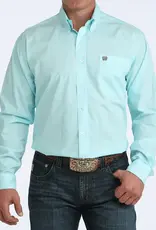 Cinch Mens Classic Cinch Light Blue Print Long Sleeve Western Button Shirt