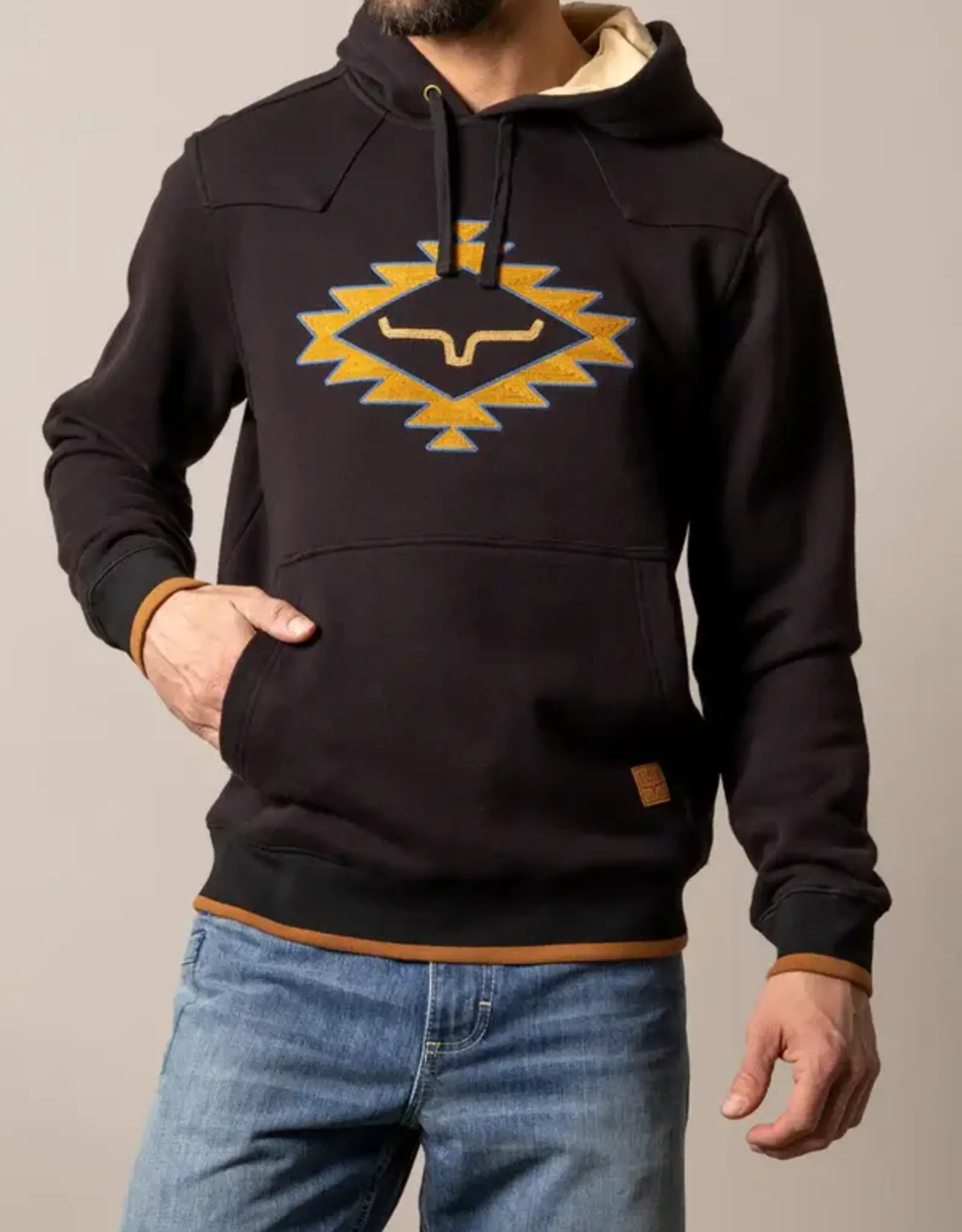 Kimes Ranch Mens Black Berger Hooded Pullover Sweatshirt