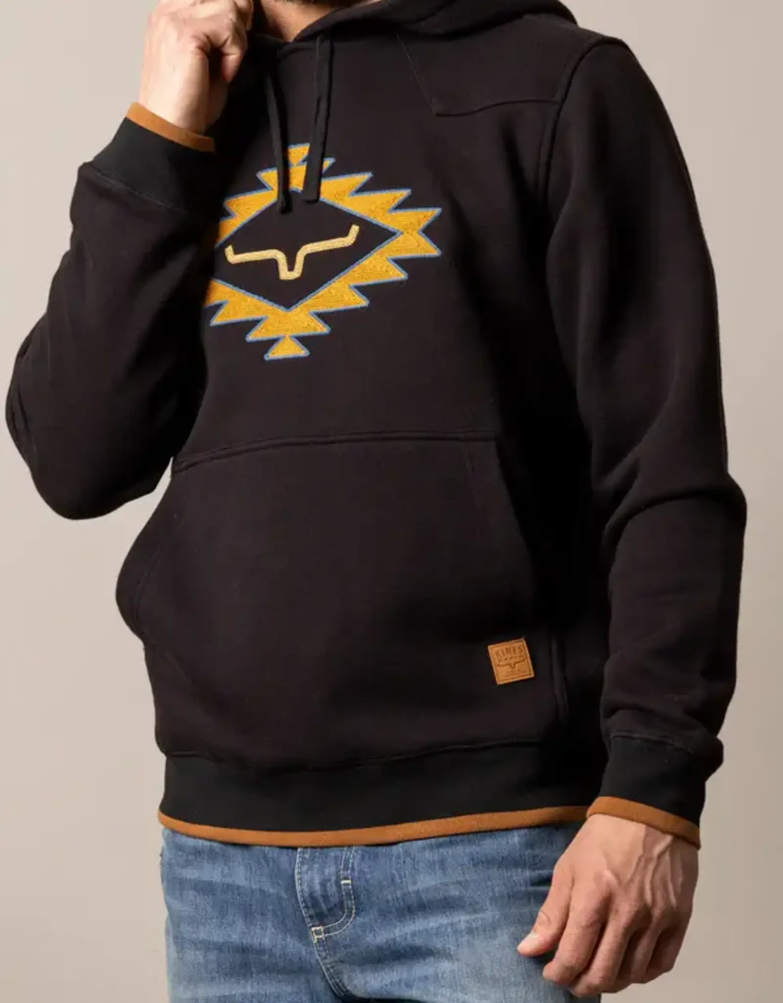 Kimes Ranch Mens Black Berger Hooded Pullover Sweatshirt